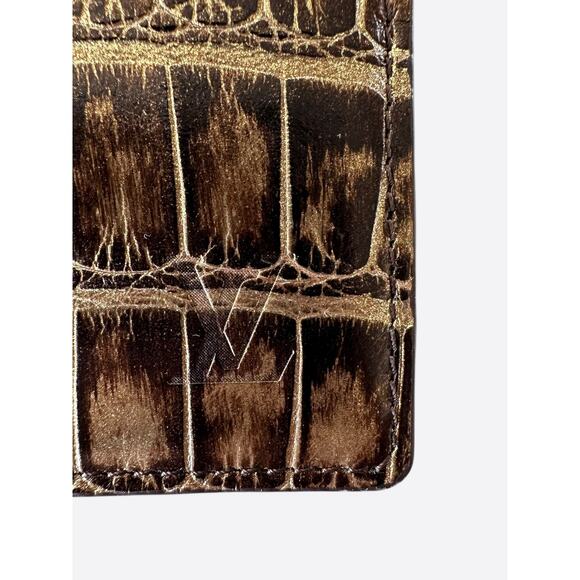 Louis Vuitton Brown & Gold Crocodile Cardholder - Picture 3 of 4